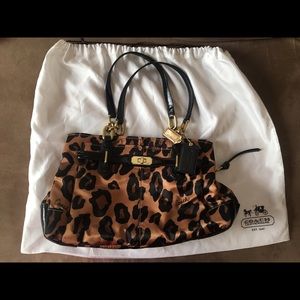 Coach Madison Ocelot Leopard print purse